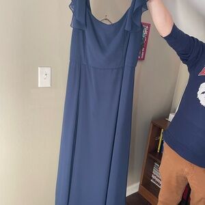 Elegant Blue Sleeveless Dress